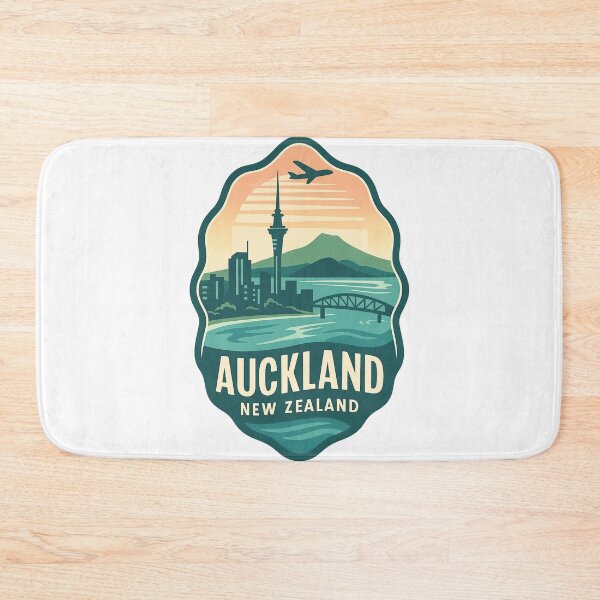 Item preview, Auckland Cityscape with Sky Tower and Plane designed and sold by Aryabek.