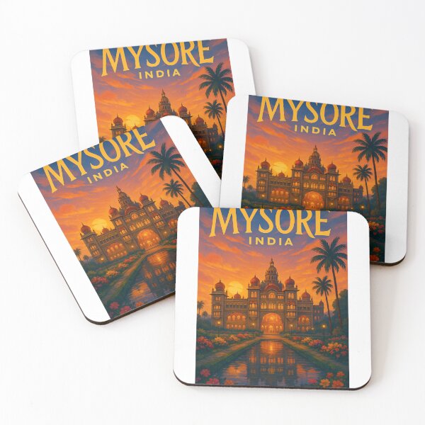 Item preview, Mysore Palace at Twilight with Palm Trees and Flowers designed and sold by Aryabek.