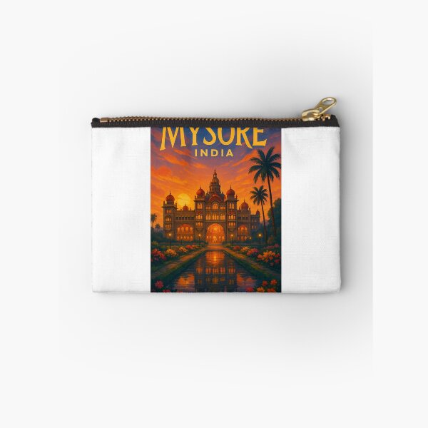 Item preview, Mysore Palace at Twilight with Palm Trees and Flowers designed and sold by Aryabek.
