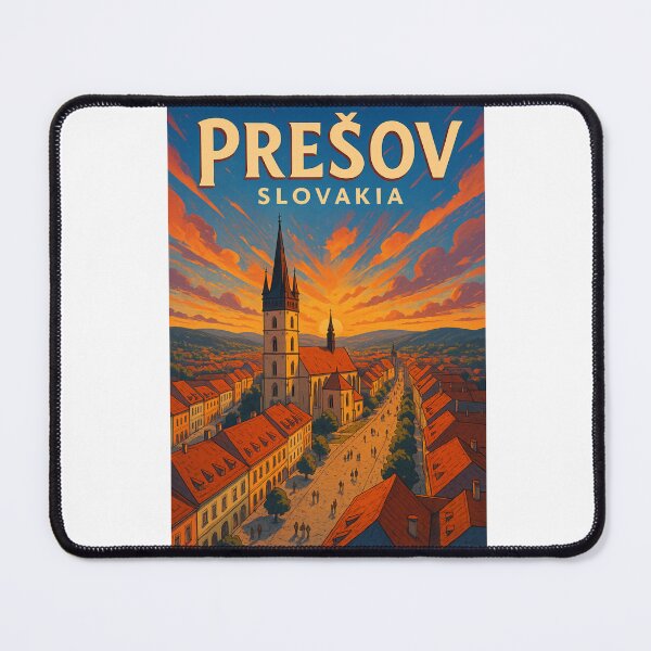 Item preview, Prešov Slovakia – St. Nicholas Church and Main Street Sunset designed and sold by Aryabek.