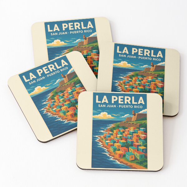 Item preview, Aerial View Colorful La Perla Coastline Poster designed and sold by Por.Ahi.PR.