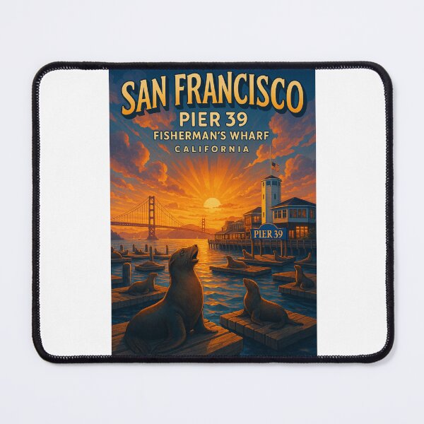 Item preview, Pier 39 San Francisco – Sea Lions and Golden Gate Bridge designed and sold by Aryabek.