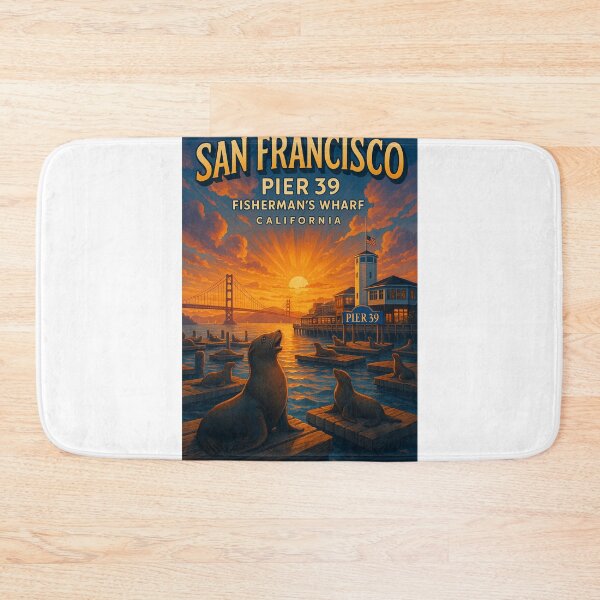 Item preview, Pier 39 San Francisco – Sea Lions and Golden Gate Bridge designed and sold by Aryabek.