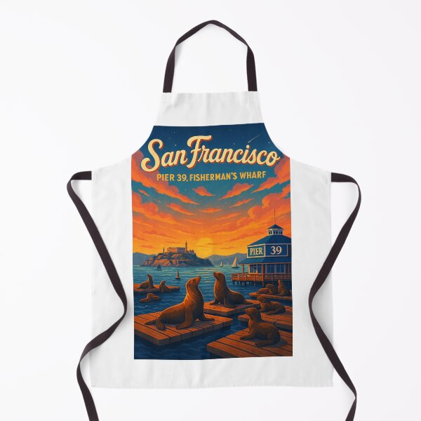 Item preview, San Francisco Pier 39 – Sea Lions and Alcatraz Island View designed and sold by Aryabek.