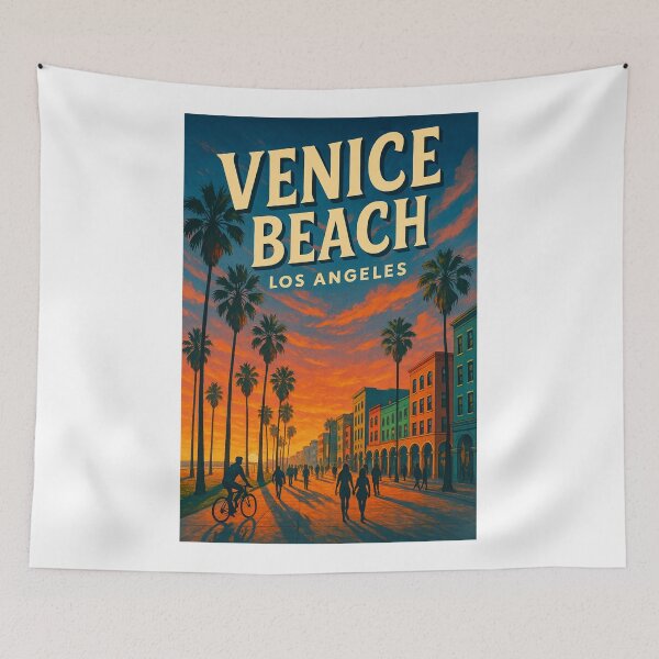 Item preview, Venice Beach Los Angeles – Palm Trees and Boardwalk Glow designed and sold by Aryabek.