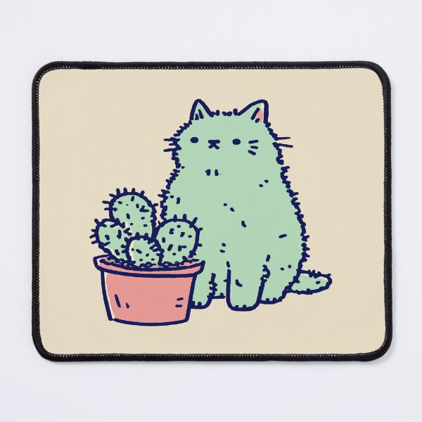 Item preview, Cactus Cat Cattus, whimsical pastel doodle designed and sold by Magnificent Lizard.
