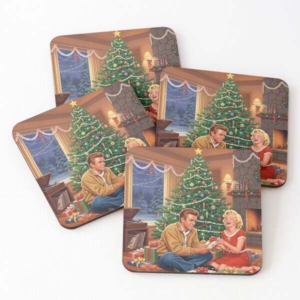 Item preview, Cozy Christmas Morning: Marilyn Monroe and James Dean Exchange Gifts | Hollywood Holidays designed and sold by Art's Diner.