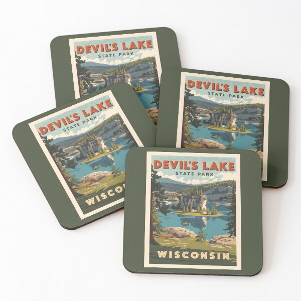 Item preview, A Vintage Travel Illustration of Devil's Lake State Park - Wisconsin  designed and sold by GoodOldVintage.