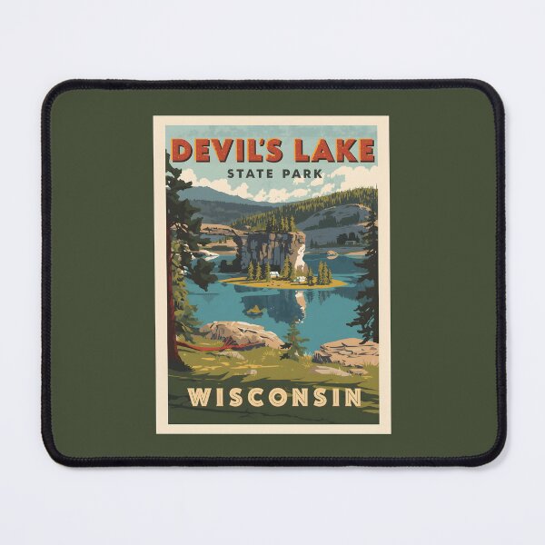 Item preview, A Vintage Travel Illustration of Devil's Lake State Park - Wisconsin  designed and sold by GoodOldVintage.