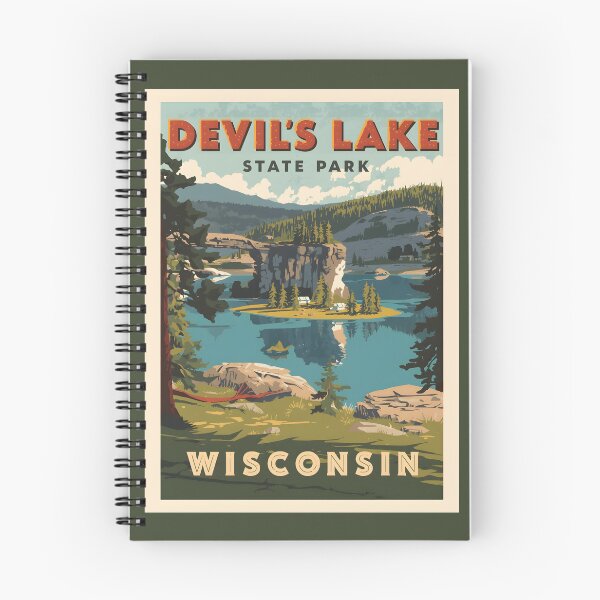 Item preview, A Vintage Travel Illustration of Devil's Lake State Park - Wisconsin  designed and sold by GoodOldVintage.