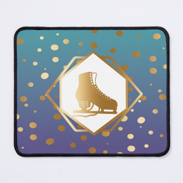 Item preview, Gold Figure Skate on Turqouise and Purple Gradient with Gold Dots designed and sold by PD-Skating.