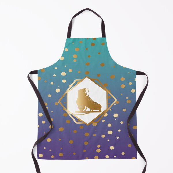 Item preview, Gold Figure Skate on Turqouise and Purple Gradient with Gold Dots designed and sold by PD-Skating.