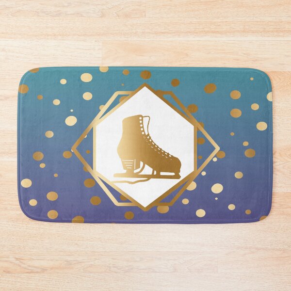 Item preview, Gold Figure Skate on Turqouise and Purple Gradient with Gold Dots designed and sold by PD-Skating.