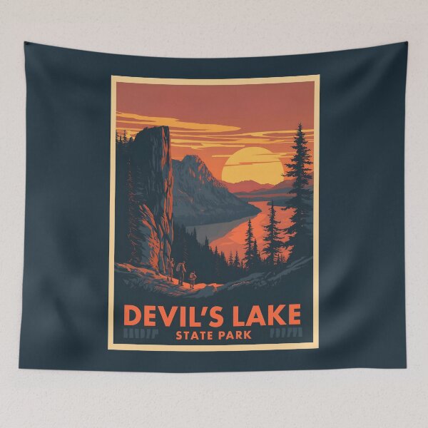 Item preview, A Vintage Travel Illustration of Devil's Lake State Park - Wisconsin  designed and sold by GoodOldVintage.