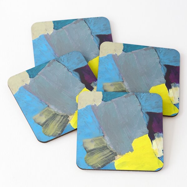 Item preview, Abstract Expressionist Painting in Blue, Yellow & Gray  designed and sold by donwillisjrart.