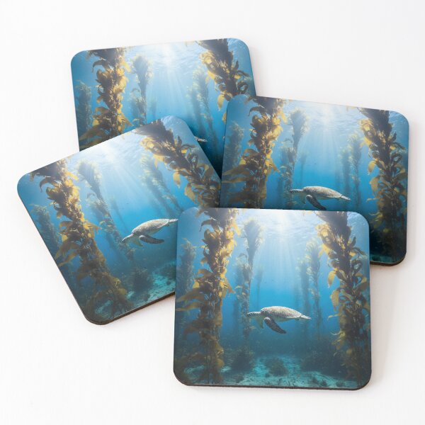 Item preview, Turtle swimming through kelp designed and sold by AnthonyThomas.