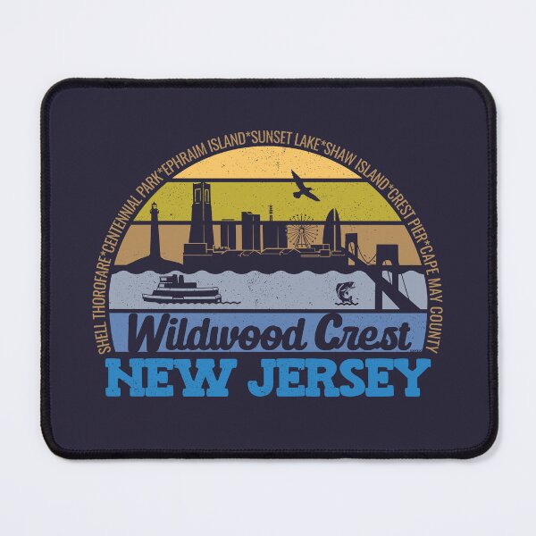 Item preview, Wildwood Crest New Jersey Sunset Retro Vintage Local Pride Logo designed and sold by CRHPOD20.