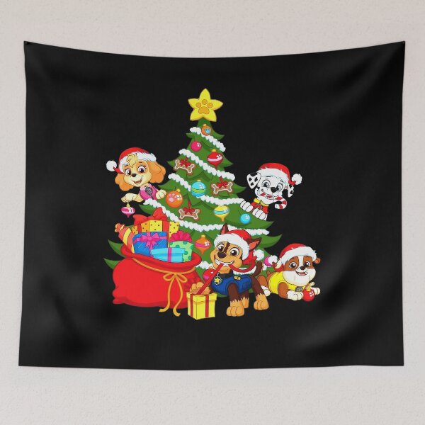 Item preview, Christmas Tree Cute Dogs Police Team Cartoon Xmas Design designed and sold by NOELMAURICIO.