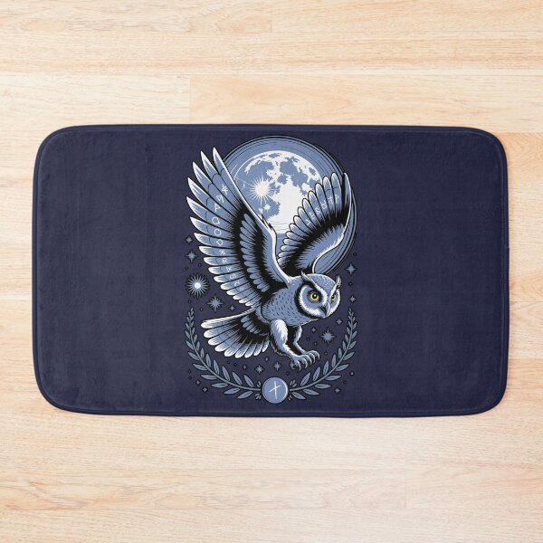 Item preview, Lunar Owl with Runes – Mystical Occult Night Design designed and sold by DeesDeesigns.