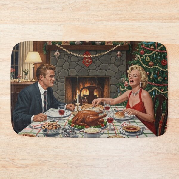 Item preview, Elegant Hollywood Christmas Dinner: James Dean and Marilyn Monroe | Hollywood Holidays designed and sold by Art's Diner.