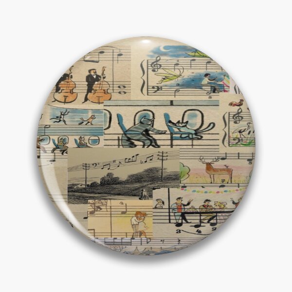 Item preview, Vintage Sheet Music Collage - Dark Academia Aesthetics and Retro Cartoons designed and sold by graziam2.