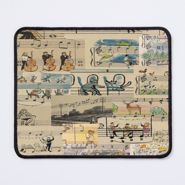 Item preview, Vintage Sheet Music Collage - Dark Academia Aesthetics and Retro Cartoons designed and sold by graziam2.