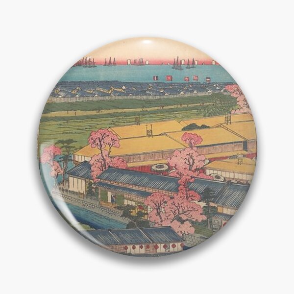 Item preview, View of the Yokohama Pleasure Quarters of Kanagawa at Cherry Blossom Time designed and sold by AnimaliaStar.