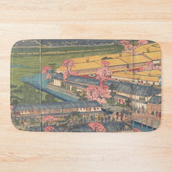 Item preview, View of the Yokohama Pleasure Quarters of Kanagawa at Cherry Blossom Time designed and sold by AnimaliaStar.