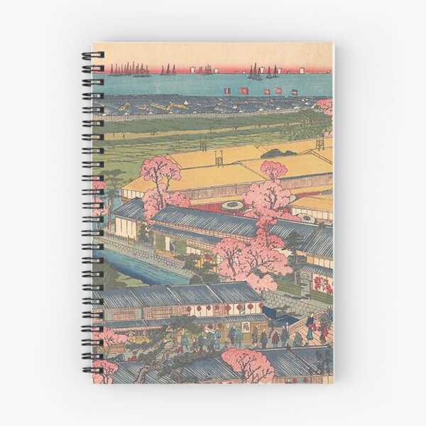 Item preview, View of the Yokohama Pleasure Quarters of Kanagawa at Cherry Blossom Time designed and sold by AnimaliaStar.
