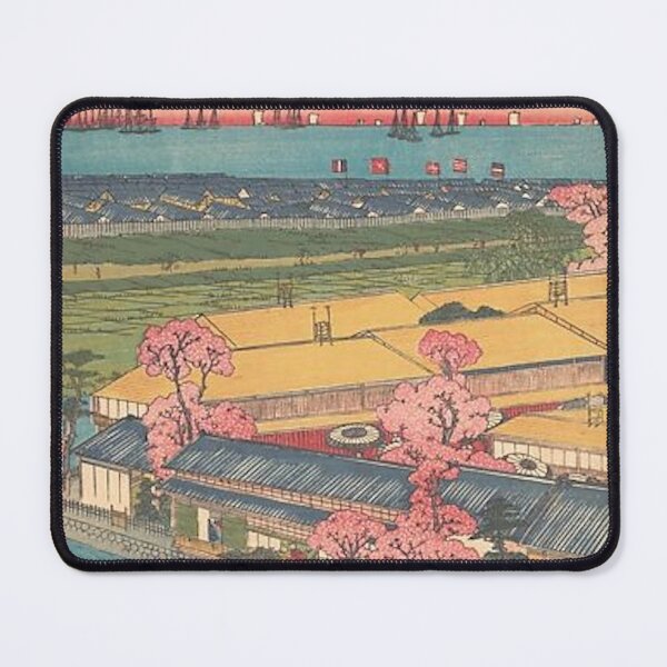 Item preview, View of the Yokohama Pleasure Quarters of Kanagawa at Cherry Blossom Time designed and sold by AnimaliaStar.