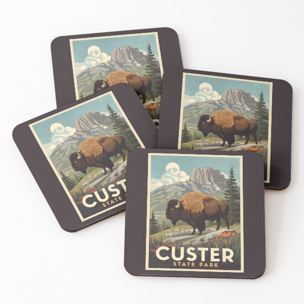 Item preview, A Vintage Travel Illustration of Custer State Park - South Dakota  designed and sold by GoodOldVintage.