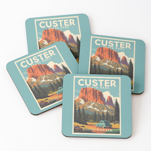 Item preview, A Vintage Travel Illustration of Custer State Park - South Dakota  designed and sold by GoodOldVintage.
