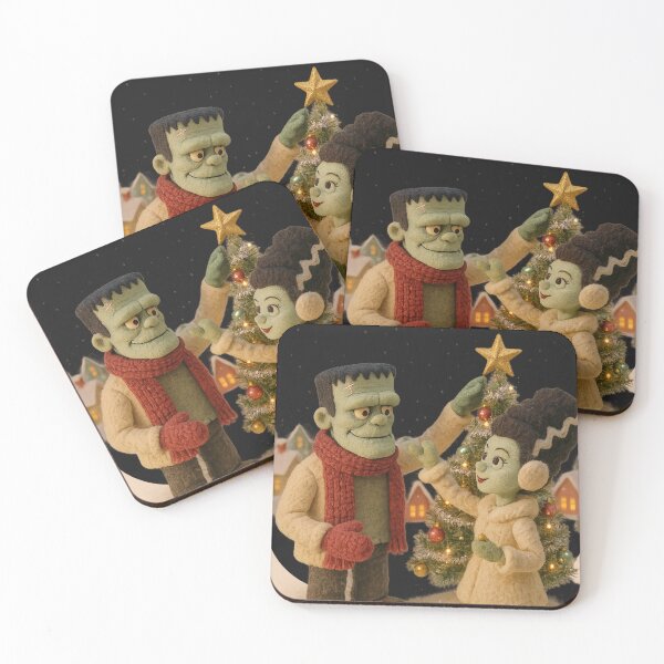 Item preview, Frankenstein & Bride — The Feltmas Special | Electric Decades Collection designed and sold by Theme Snark.