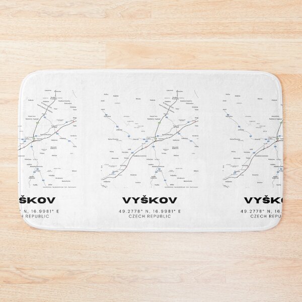 Item preview, Vyškov Minimalist Map – Black & White Czech City Poster designed and sold by RM-Journey.
