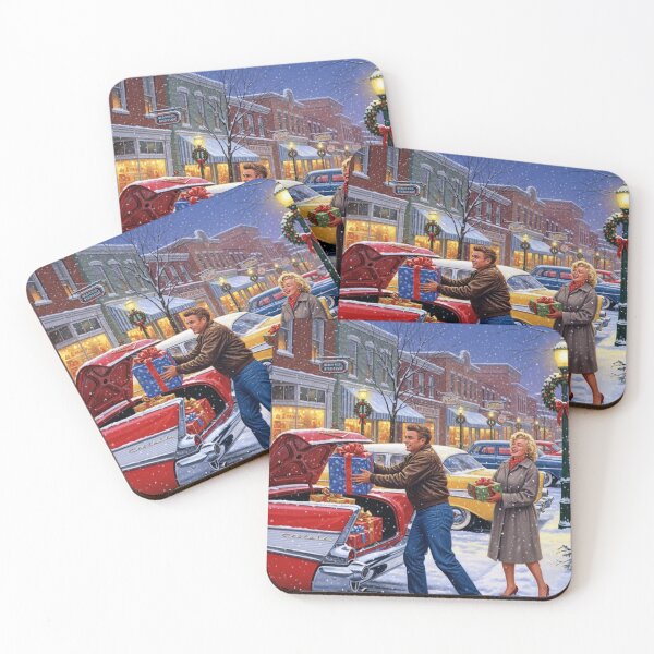 Item preview, Vintage Christmas Shopping: Marilyn Monroe, James Dean & 1950s Cadillac | Hollywood Holidays designed and sold by Art's Diner.