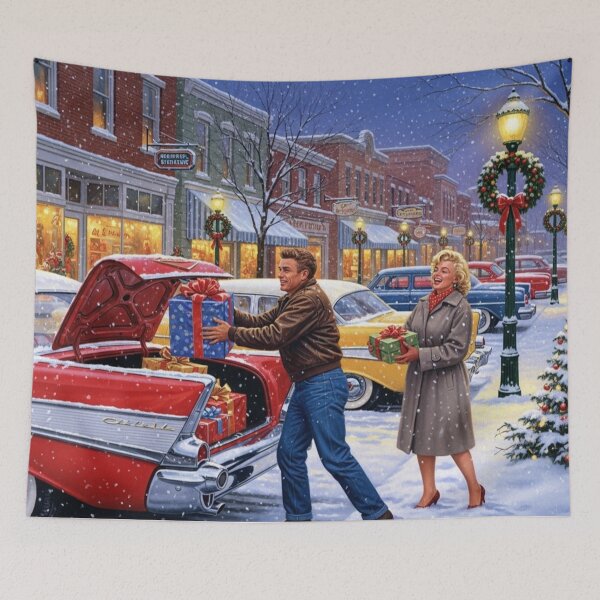 Item preview, Vintage Christmas Shopping: Marilyn Monroe, James Dean & 1950s Cadillac | Hollywood Holidays designed and sold by Art's Diner.