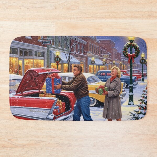 Item preview, Vintage Christmas Shopping: Marilyn Monroe, James Dean & 1950s Cadillac | Hollywood Holidays designed and sold by Art's Diner.