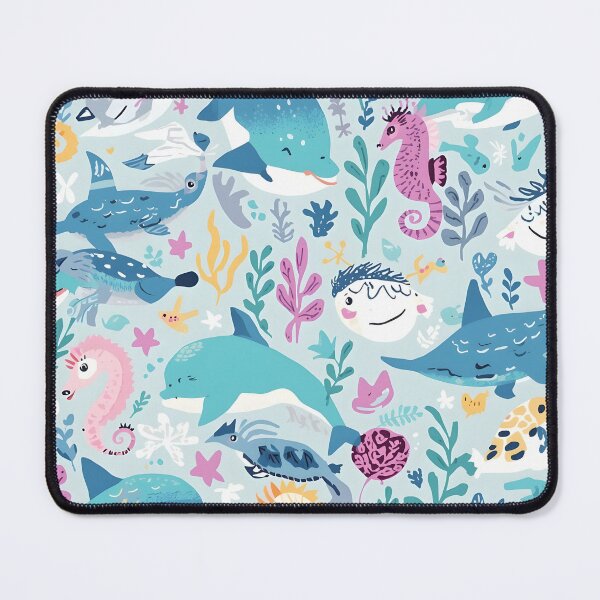 Item preview, Quirky Ocean Party Cute Marine Friends Pattern designed and sold by MoonlitDoodles1.