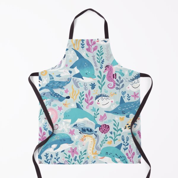 Item preview, Quirky Ocean Party Cute Marine Friends Pattern designed and sold by MoonlitDoodles1.
