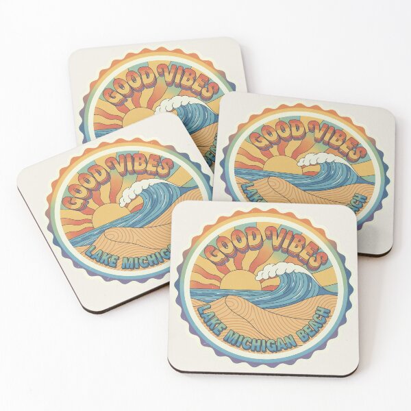 Item preview, Lake Michigan Beach, Michigan Retro Wave designed and sold by TheOldMittenIllustrated.
