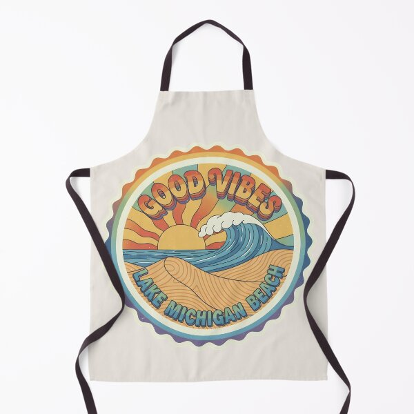Item preview, Lake Michigan Beach, Michigan Retro Wave designed and sold by TheOldMittenIllustrated.