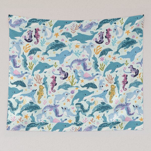 Item preview, Pattern Play Under the Sea Textured Marine Life designed and sold by MoonlitDoodles1.
