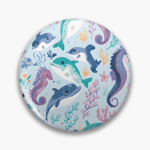 Item preview, Enchanted Sea Garden Stylized Marine Life Pattern designed and sold by MoonlitDoodles1.
