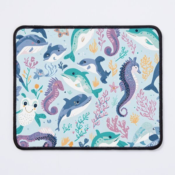 Item preview, Enchanted Sea Garden Stylized Marine Life Pattern designed and sold by MoonlitDoodles1.