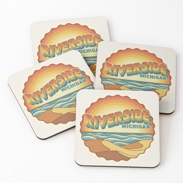 Item preview, Riverside, Michigan Retro Wave designed and sold by TheOldMittenIllustrated.