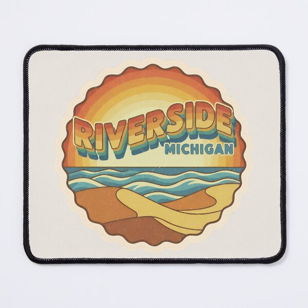 Item preview, Riverside, Michigan Retro Wave designed and sold by TheOldMittenIllustrated.