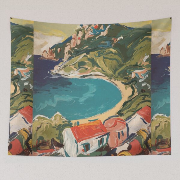 Item preview, Corsica Travel Art | Vintage French Coastline  designed and sold by CARRAANN.