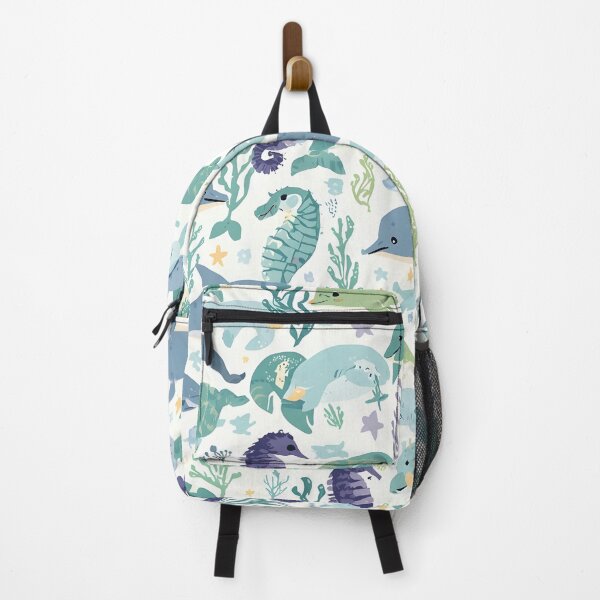 Item preview, Minimalist Marine Life Cool Tones Pattern designed and sold by MoonlitDoodles1.