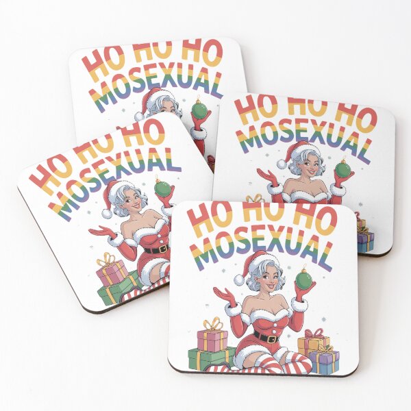 Item preview, Ho Ho Ho Mosexual LGBT Pun Mrs Claus Lesbian Pride designed and sold by VladoZork.