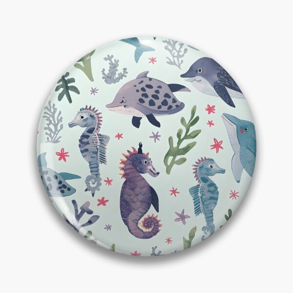 Item preview, Vintage Sketch Sea Life Textured Pattern Dolphine designed and sold by MoonlitDoodles1.
